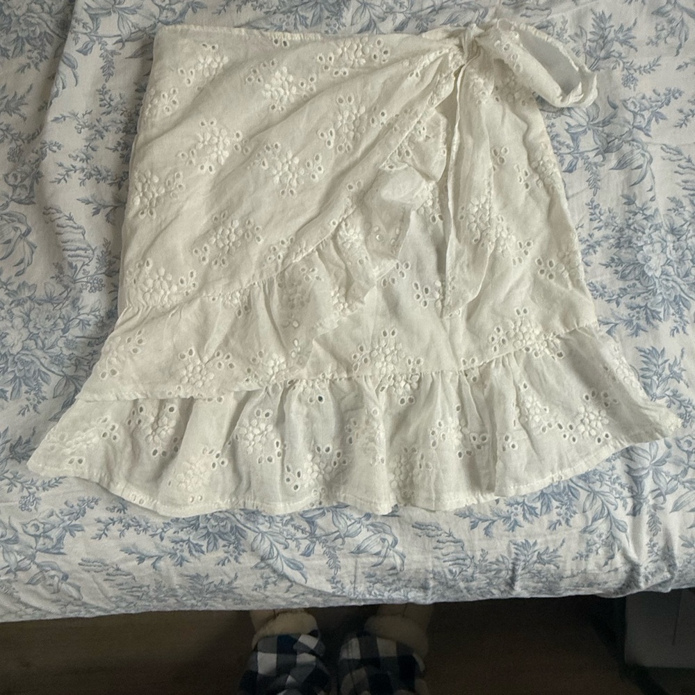 Princess Polly Cream Wrap Mini Skirt